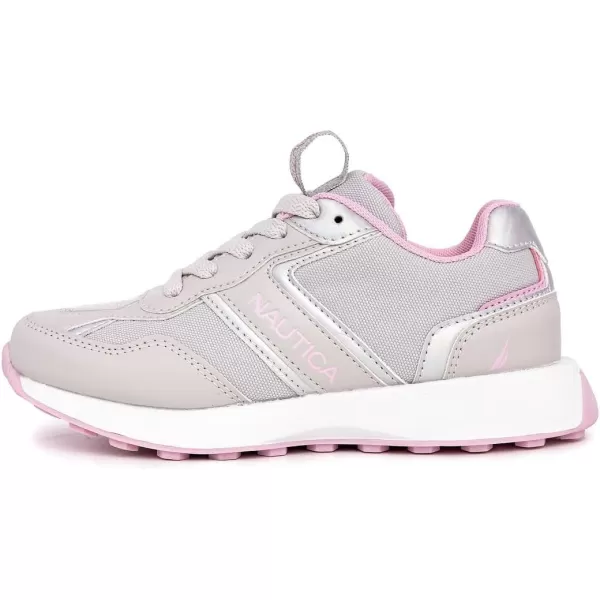 Nautica Girls Fashion Shoe  Trendy LowTop Tennis Sneakers with Stylish Fashion Blend for Big  Little Kids LaceUp and SlipOnGrey Iridescent Pink