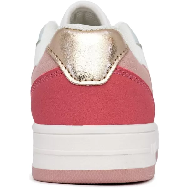 Nautica Girls Fashion Shoe  Trendy LowTop Tennis Sneakers with Stylish Fashion Blend for Big  Little Kids LaceUp and SlipOnMauve Blue Gold