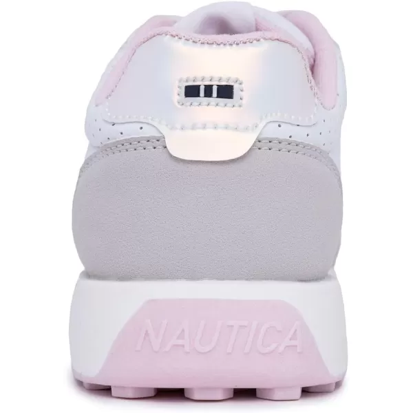 Nautica Girls Fashion Shoe  Trendy LowTop Tennis Sneakers with Stylish Fashion Blend for Big  Little Kids LaceUp and SlipOnWhite Iridescent Pink