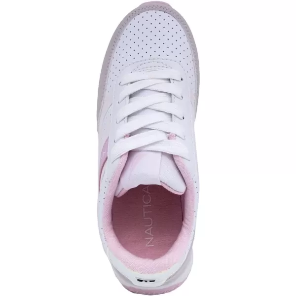 Nautica Girls Fashion Shoe  Trendy LowTop Tennis Sneakers with Stylish Fashion Blend for Big  Little Kids LaceUp and SlipOnWhite Iridescent Pink