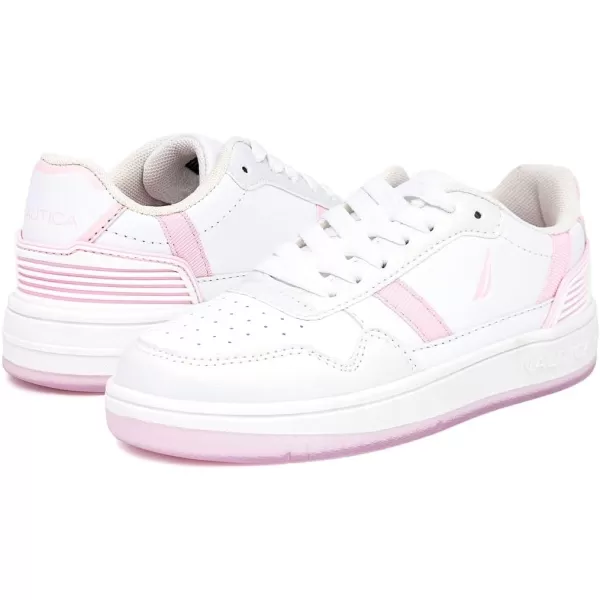 Nautica Girls Fashion Shoe  Trendy LowTop Tennis Sneakers with Stylish Fashion Blend for Big  Little Kids LaceUp and SlipOnWhite Iridescent Pinkmarilea