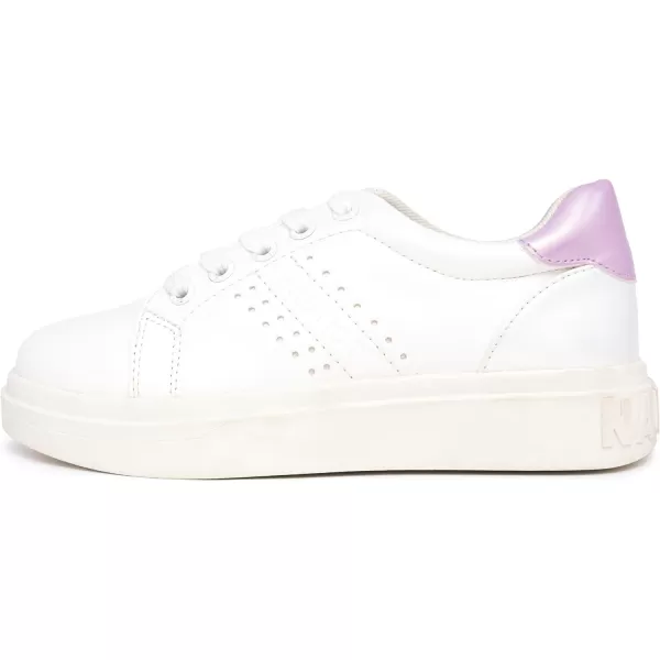 Nautica Girls Fashion Shoe  Trendy LowTop Tennis Sneakers with Stylish Fashion Blend for Big  Little Kids LaceUp and SlipOnWhite Iridescent Pinkvalenia