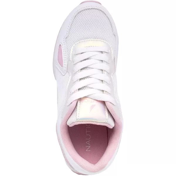 Nautica Girls Fashion Shoe  Trendy LowTop Tennis Sneakers with Stylish Fashion Blend for Big  Little Kids LaceUp and SlipOnWhite Iridescentolivet