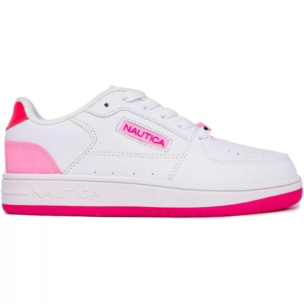 Nautica Girls Fashion Shoe  Trendy LowTop Tennis Sneakers with Stylish Fashion Blend for Big  Little Kids LaceUp and SlipOnWhite Neon Pink