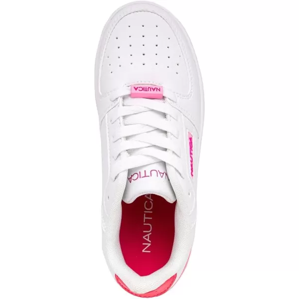 Nautica Girls Fashion Shoe  Trendy LowTop Tennis Sneakers with Stylish Fashion Blend for Big  Little Kids LaceUp and SlipOnWhite Neon Pink