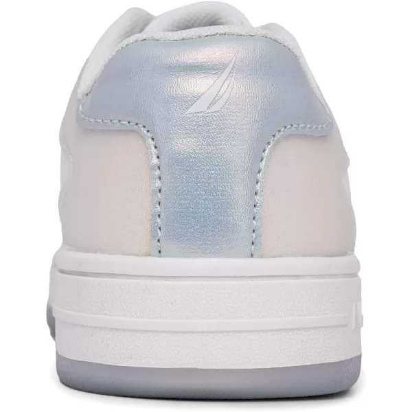 Nautica Girls Fashion Shoe  Trendy LowTop Tennis Sneakers with Stylish Fashion Blend for Big  Little Kids LaceUp and SlipOnWhite Pearl Blue