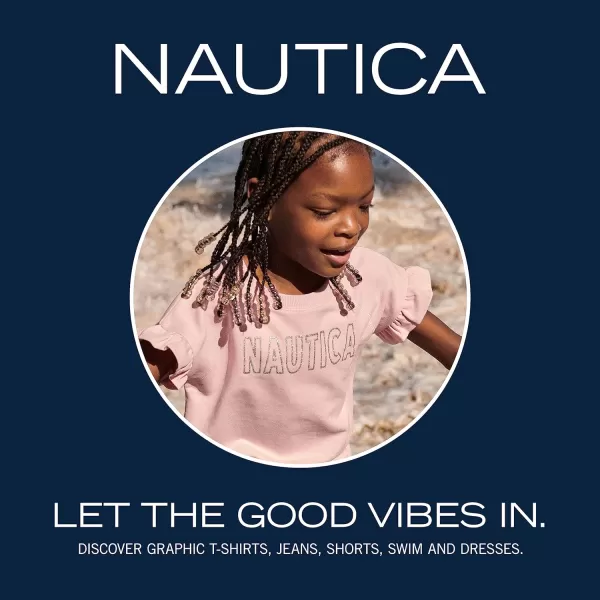 Nautica Girls Fleece Popover Crewneck SweatshirtCoral Blush