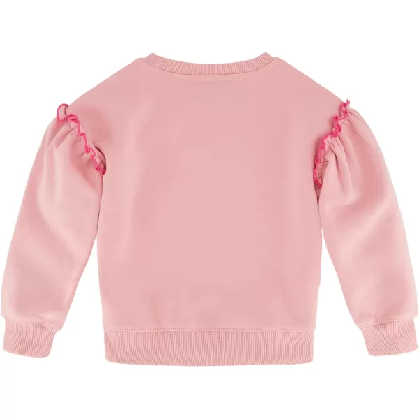 Nautica Girls Fleece Popover Crewneck SweatshirtPink Dolphin Star