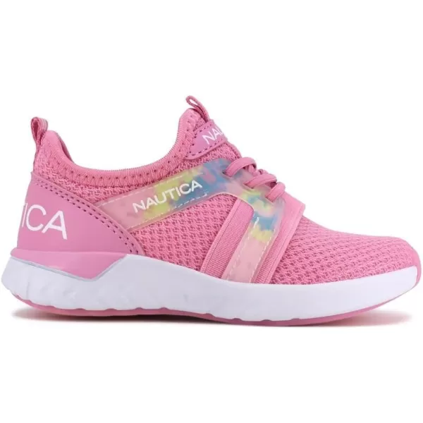 Nautica Girls Kids Sneakers Athletic Fashion LaceUp Tennis Sports Running ShoesBig Kid Little Kid ToddlerPink Bright Tie Dyeparks