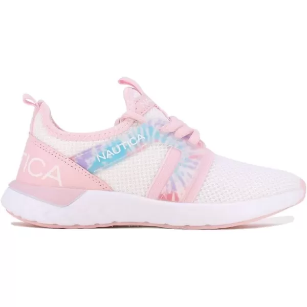 Nautica Girls Kids Sneakers Athletic Fashion LaceUp Tennis Sports Running ShoesBig Kid Little Kid ToddlerPink White Tie Dyeparks