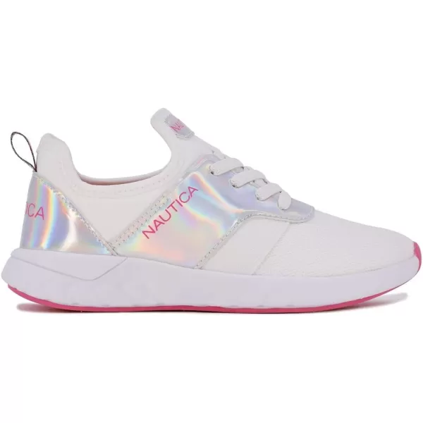 Nautica Girls Kids Sneakers Athletic Fashion LaceUp Tennis Sports Running ShoesBig Kid Little Kid ToddlerWhite Metallic Rainbowjuni