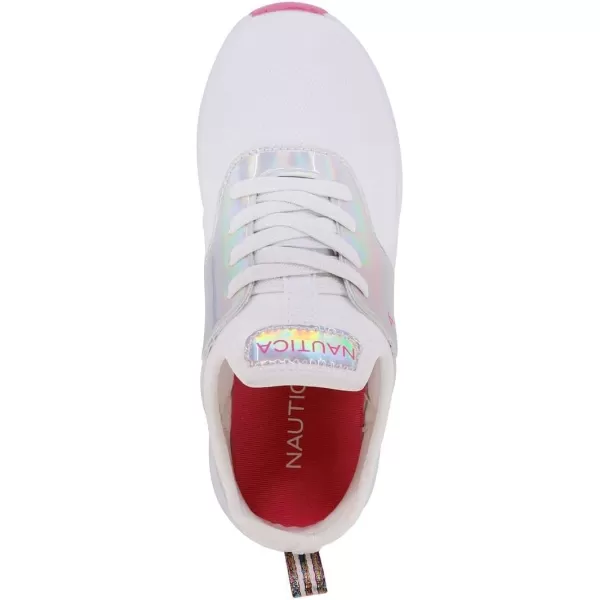 Nautica Girls Kids Sneakers Athletic Fashion LaceUp Tennis Sports Running ShoesBig Kid Little Kid ToddlerWhite Metallic Rainbowjuni
