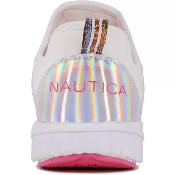 Nautica Girls Kids Sneakers Athletic Fashion LaceUp Tennis Sports Running ShoesBig Kid Little Kid ToddlerWhite Metallic Rainbowjuni
