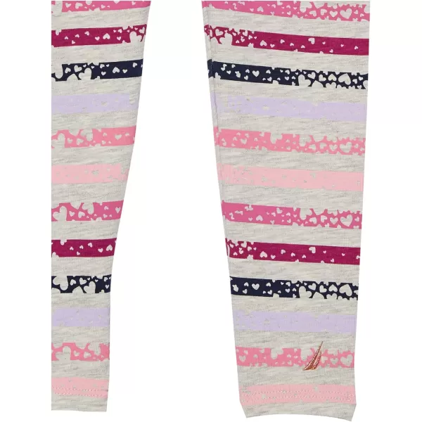 Nautica Girls Leggings Full Length Pullon Stretch Pants with Elastic Waistband amp Logo DetailOatmeal Multi