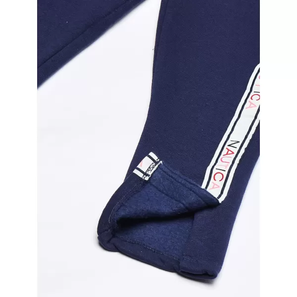 Nautica Girls Logo Sweatpants Fleece Joggers with Ribbed Cuffs  Functional Side PocketsNavy 5003