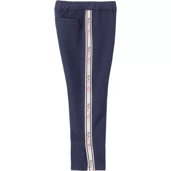 Nautica Girls Logo Sweatpants Fleece Joggers with Ribbed Cuffs  Functional Side PocketsNavy 5003