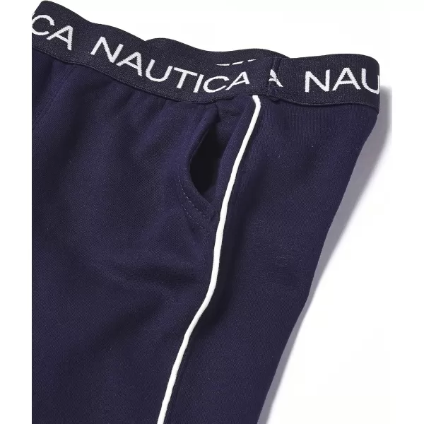 Nautica Girls Logo Sweatpants Fleece Joggers with Ribbed Cuffs  Functional Side PocketsPeacoat