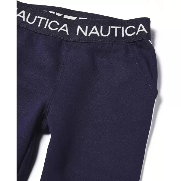 Nautica Girls Logo Sweatpants Fleece Joggers with Ribbed Cuffs  Functional Side PocketsPeacoat