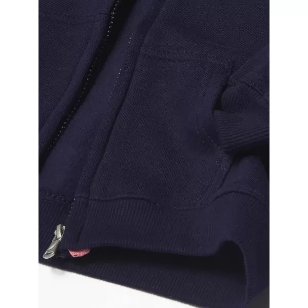 Nautica Girls Logo Sweatshirt Fleece Hoodie With Fullzip Front  PocketsPeacoat Block