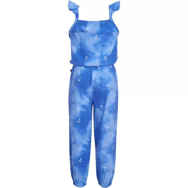 Nautica Girls Long Pants One Piece Jumpsuit RomperAlaska Blue Anchor