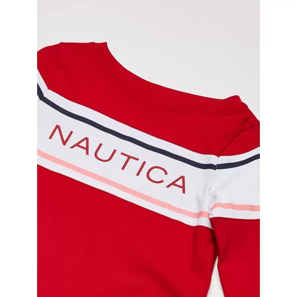 Nautica Girls Long Sleeve Knit Tee DressCarmine Logo