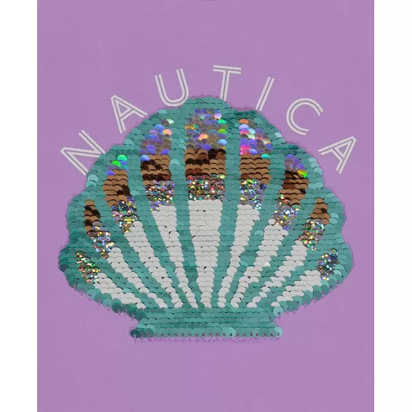 Nautica Girls OnePiece Swimsuit with UPF 50 Sun Protection Quick Drying Bathing SuitLavendula Seashell Sequin
