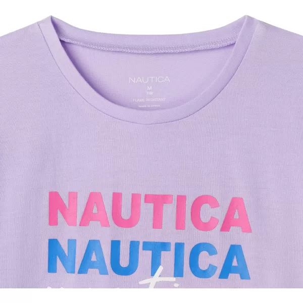 Nautica Girls Pajama Pants and Sleep Shirt Sets for Kids  2 Piece Top and Bottom Sleepwear Set for Kids Pajamas for GirlsPurple