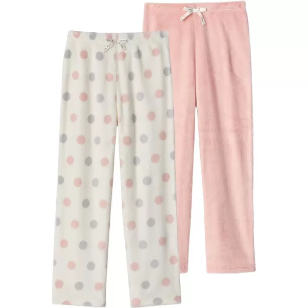 Nautica Girls Pajama Pants for Kids  2 Pack Sleep Pant for Girls Pajamas Soft Brushed Micro Sleepwear Bottoms for Little KidLight Pinkcream