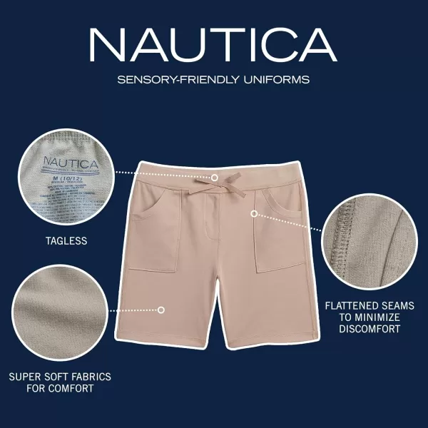 Nautica Girls School Uniform SensoryFriendly Soft Pullon ShortKhaki