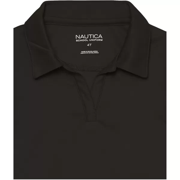 Nautica Girls School Uniform Short Sleeve Performance PoloBlack