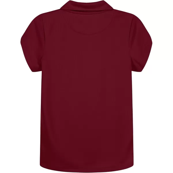 Nautica Girls School Uniform Short Sleeve Performance PoloBurgundy