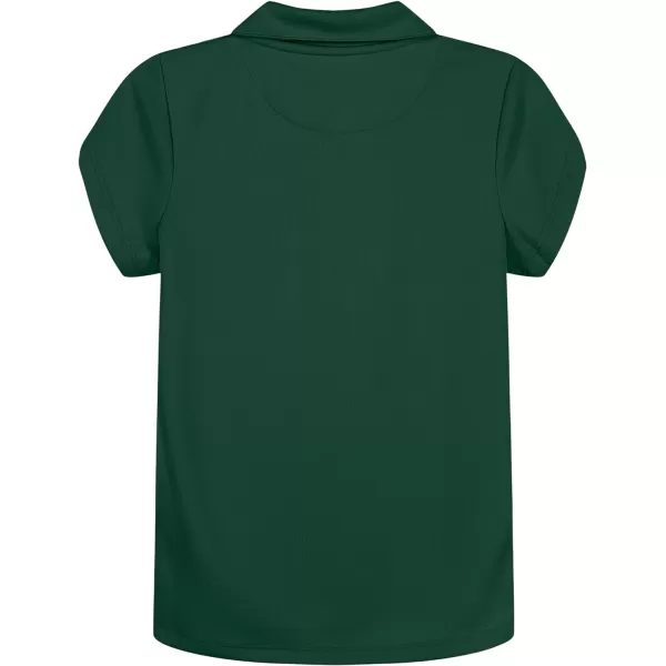 Nautica Girls School Uniform Short Sleeve Performance PoloForest Green