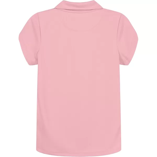 Nautica Girls School Uniform Short Sleeve Performance PoloLight Pink