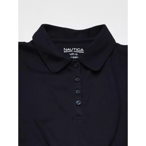 Nautica Girls School Uniform Short Sleeve Polo DressNavy Front Tie