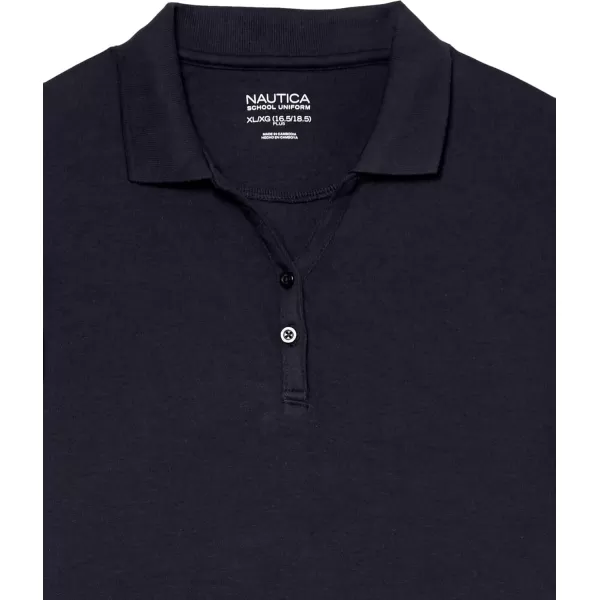 Nautica Girls School Uniform Short Sleeve Polo DressNavyHighlow