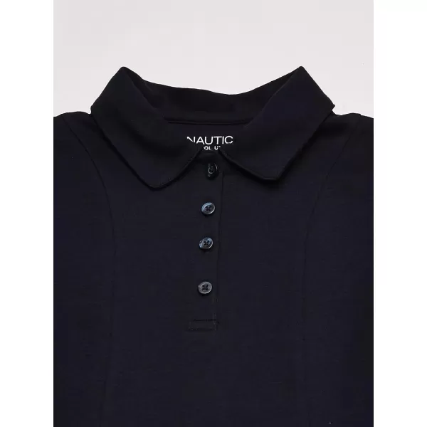 Nautica Girls School Uniform Short Sleeve Polo DressNavyPrincess Seam