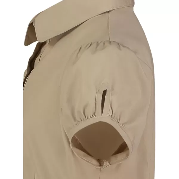 Nautica Girls School Uniform Short Sleeve ShirtdressKhaki