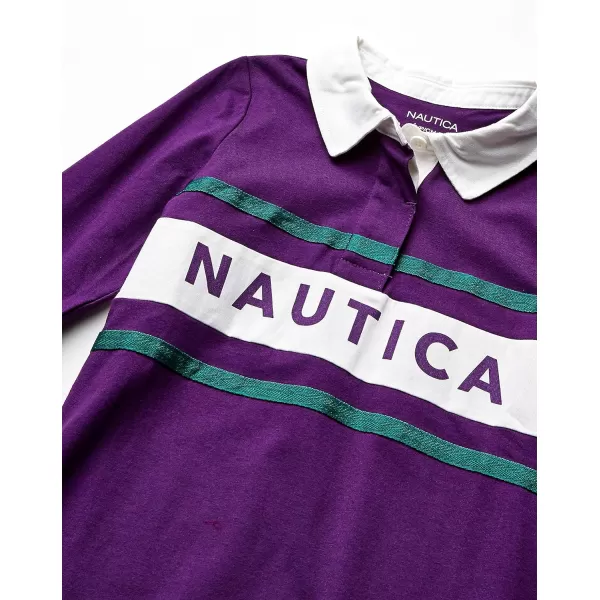 Nautica Girls Short Sleeve Knit Pique Polo DressRugby Grape