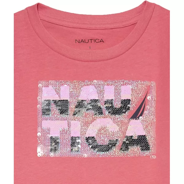 Nautica Girls Short Sleeve TShirt with Flip Sequin Design Cotton Tee with Tagless InteriorRapture Magic Sequin