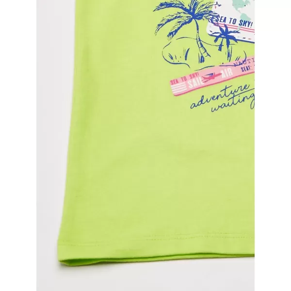 Nautica Girls Short Sleeve TShirt with Fun Graphic Design Cotton Tee with Tagless InteriorGreen Passport