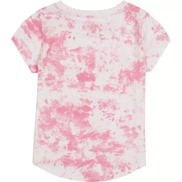 Nautica Girls Short Sleeve TShirt with Fun Graphic Design Cotton Tee with Tagless InteriorPink Tiedye