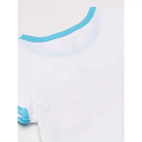 Nautica Girls Short Sleeve TShirt with Metallic Design Cotton Tee with Tagless InteriorWhite Waves