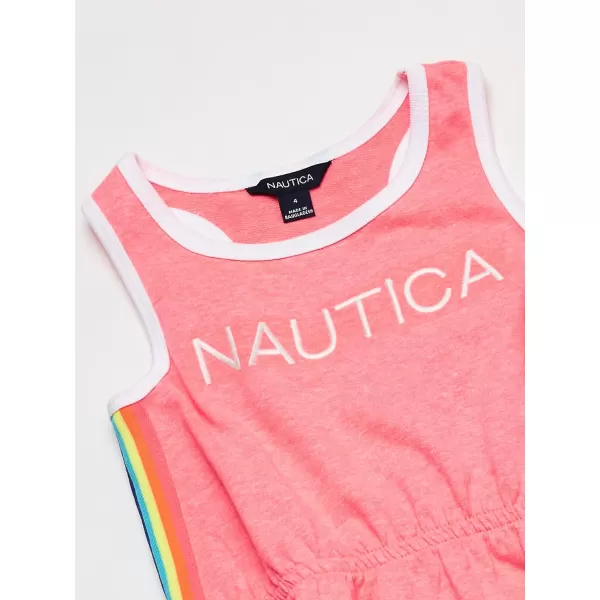 Nautica Girls Sleeveless Printed Tank DressRainbow Tape Neon Pink