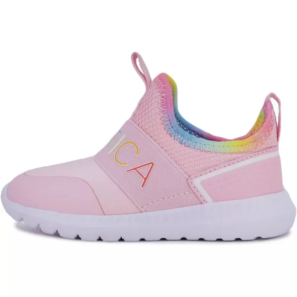 Nautica Girls SlipOn Sneaker  Athletic Running Kids Shoe for Walking Running Tennis and Sports ToddlerLittle KidAlois Peony Rainbow
