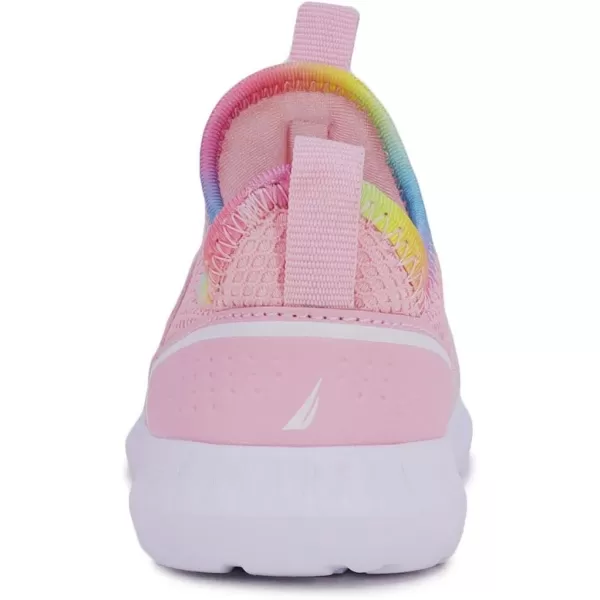 Nautica Girls SlipOn Sneaker  Athletic Running Kids Shoe for Walking Running Tennis and Sports ToddlerLittle KidAlois Peony Rainbow