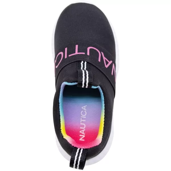 Nautica Girls SlipOn Sneaker  Athletic Running Kids Shoe for Walking Running Tennis and Sports ToddlerLittle KidBlack Tie Dye