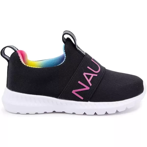 Nautica Girls SlipOn Sneaker  Athletic Running Kids Shoe for Walking Running Tennis and Sports ToddlerLittle KidBlack Tie Dye
