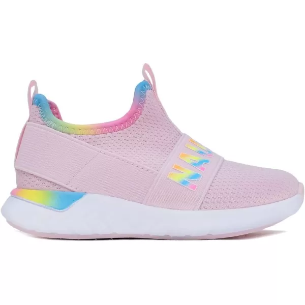 Nautica Girls SlipOn Sneaker  Athletic Running Kids Shoe for Walking Running Tennis and Sports ToddlerLittle KidBlush White Gradient