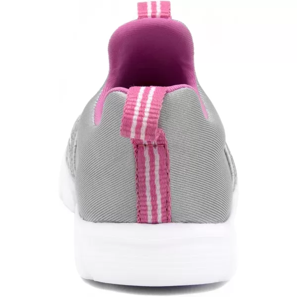 Nautica Girls SlipOn Sneaker  Athletic Running Kids Shoe for Walking Running Tennis and Sports ToddlerLittle KidGreyPink