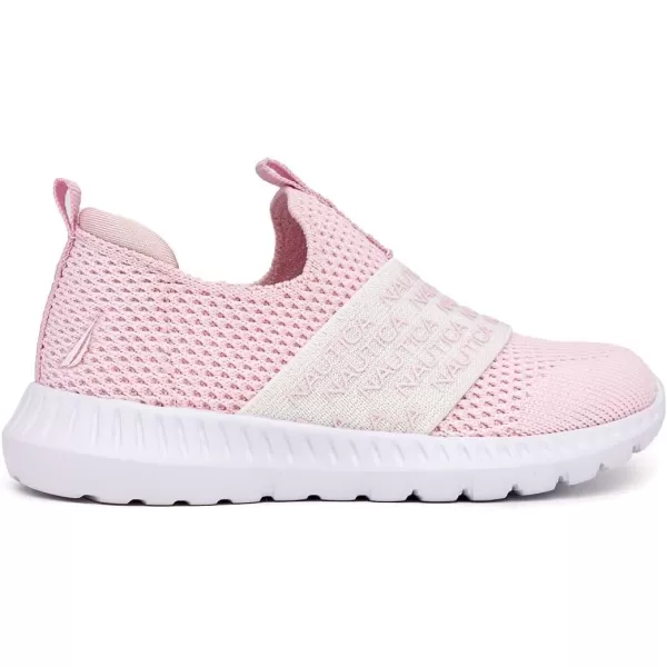 Nautica Girls SlipOn Sneaker  Athletic Running Kids Shoe for Walking Running Tennis and Sports ToddlerLittle KidLight Pink Iridescent